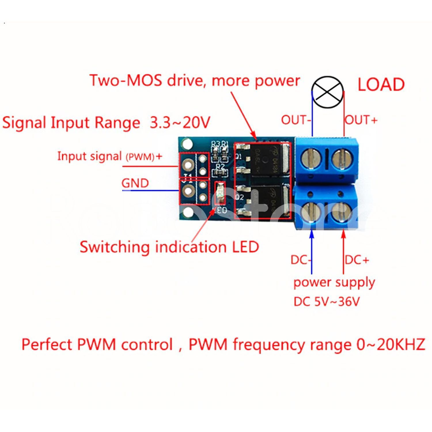 Модуль приводу ШІМ-регулятора для Arduino 15A 400 Вт MOSFET